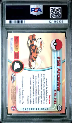 2000 TOPPS CHROME POKEMON T.V. SPECTRA #59 ARCANINE PSA 8 - Image 2