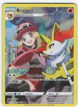 Braixen TG01/TG30 Rare Holo SWSH12 Silver Tempest Trainer Gallery NM Pokemon - Image 1