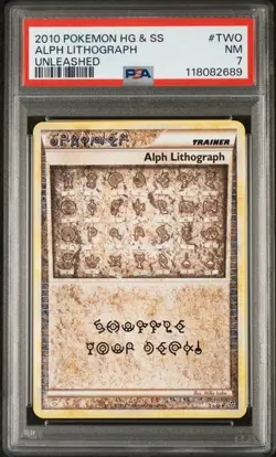 2010 POKEMON HGSS UNLEASHED #TWO ALPH LITHOGRAPH PSA 7 (2689) - Image 1