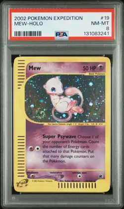 2002 Pokemon Expedition Mew-Holo 19 psa 8 - Image 1