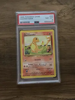 1999 Pokemon Base Set Unlimited Charmander #46 PSA 8 NM-MT - Image 1