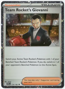 Team Rocket's Giovanni (Cosmos Holo) 174/182 (NM) - Destined Rivals Pokemon TCG - Image 1