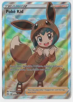2021 Poke Kid 070/072 Shining Fates Full Art Trainer Ultra Rare POKEMON CARD - Image 1