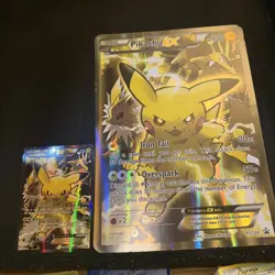 Pokemon Pikachu holographic EX XY124 Black Star Promo Card 2016 std & oversized - Image 1