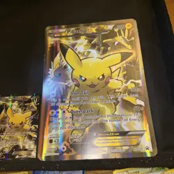 Pokemon Pikachu holographic EX XY124 Black Star Promo Card 2016 std & oversized - Image 2