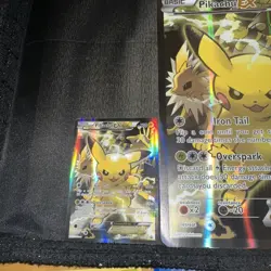 Pokemon Pikachu holographic EX XY124 Black Star Promo Card 2016 std & oversized - Image 3