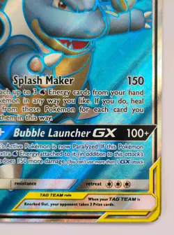 Pokemon TCG Blastoise & Piplup GX Card 214/236 - Tag Team SM Cosmic Eclipse Set - Image 4