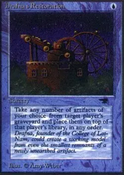 Moderate Play, English MTG Regular Drafna's Restoration Antiquities Magic the Ga - Image 1