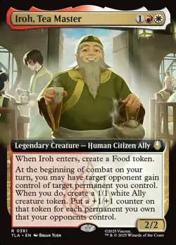 1x - Iroh, Tea Master - Extended Art #381 - Avatar: The Last Airbender - NM MTG - Image 1