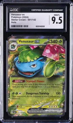 2024 STELLAR CROWN POKEMON 001/142 HOLO #001 VENUSAUR EX CGC 9.5 - Image 1