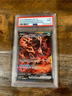 POKEMON 2025 Prismatic Evolutions SIR BLOODMOON URSALUNA Ex #168 PSA 9 Mint - Image 1
