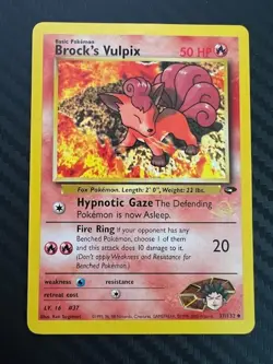 Pokemon TCG Brock's Vulpix Gym Challenge 37/132 W Promo Stamp VLP - Image 1
