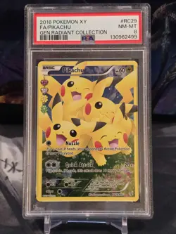 2016 POKEMON XY GENERATIONS RADIANT COLLECTION #RC29 FULL ART/PIKACHU PSA 8 - Image 1