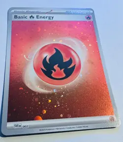 151 Basic Fire Energy - HD Cosmo Holo - PERFECT MEW TAIL SWIRL - Image 4