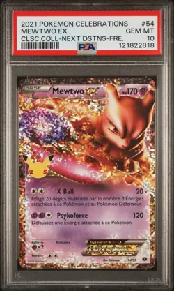 🇫🇷 MEWTWO EX PSA 10 - CELEBRATIONS ANS 54/99 FR EB Carte Pokemon 🇫🇷 - Image 2