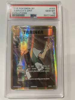 Pokemon XY Evolutions Brock's Grit #107/108 2016 PSA 10 - Image 1