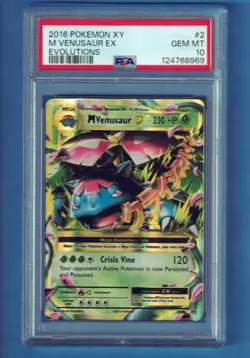 2016 Pokemon XY Evolutions Mega Venusaur EX 2/108 PSA 10 GEM MINT - Image 1