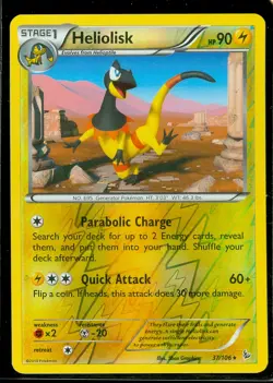 Pokemon HELIOLISK 37/106 - XY Flashfire RARE Rev Holo - MINT - Image 1