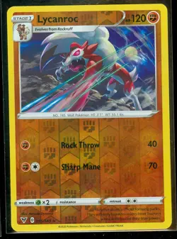 Pokemon LYCANROC 095/185 Vivid Voltage - RARE Rev Holo - - MINT - Image 1