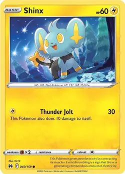 Shinx 040/159 Reverse Holo LP - Pokemon TCG Sword & Shield Crown Zenith CRZ - Image 4