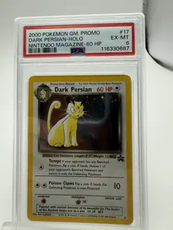 2000 Pokemon GM Promo Dark Persian-Holo Nintendo Magazine 60 HP #17 PSA 6 - Image 1