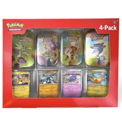 Pokemon TCG 151 Mini Tins 4 Pack + 4 Promos NIB Sealed Sams Club Exclusive NEW - Image 1