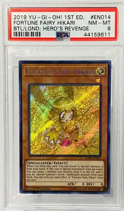 2019 Yugioh Battles Of Legend Fortune Fairy Hikari 1st Edition Psa 8 Near Mint - Image 1