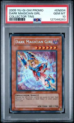 YUGIOH PSA 10 Dark Magician Girl CT2-EN004 Secret Rare Promo 2005 Collector Tin - Image 1
