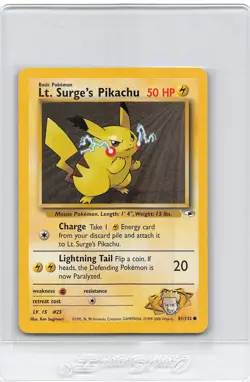 Lt. Surge's Pikachu 81/132 - COMMON - Gym Heroes - VINTAGE POKEMON CARD - NM/LP - Image 1