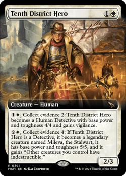 Near Mint, English - 1 x MTG Tenth District Hero - Foil - Extended Art Murders a - Image 1