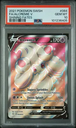PSA 10 - Alcremie V 064/072 Full Art 2021 Shining Fates Pokemon #64 NEW GRADE - Image 1