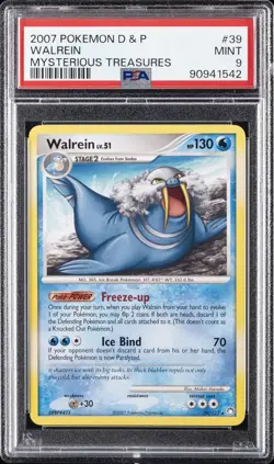 2007 POKEMON DIAMOND & PEARL MYSTERIOUS TREASURES #39 WALREIN PSA 9 - Image 1