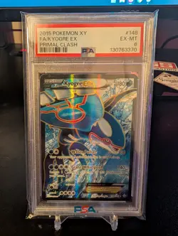 PSA 6 Kyogre EX #148 Full Art 2015 Pokemon XY Primal Clash - Image 1