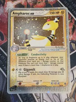 2003 Pokemon TCG Ampharos EX Dragon Rage Holo Rare Card #89/87 Lightly Played - Image 1