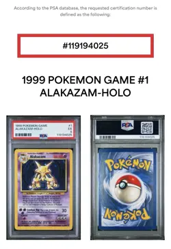 Alakazam Holo #1/102 PSA 5 - 999 Pokemon Game Base Set Unlimited, Free Shipping - Image 3