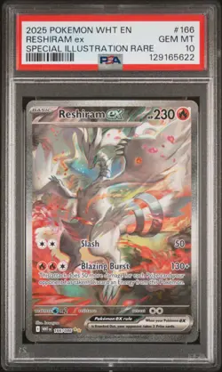 2025 POKEMON WHT EN-WHITE FLARE SPECIAL ILLUSTRATION RARE RESHIRAM EX PSA 10 - Image 1
