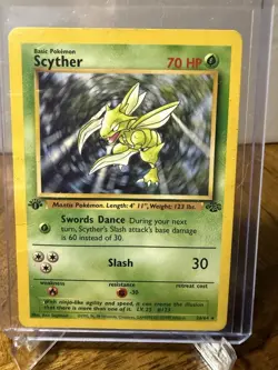 Pokemon Scyther TCG Jungle Card 26/64 Regular 1st Edition Rare - Image 1