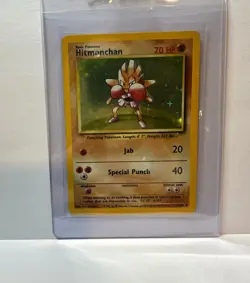 Pokemon TCG Hitmonchan Base Set Holo Unlimited Rare Card 7/102 - Image 1