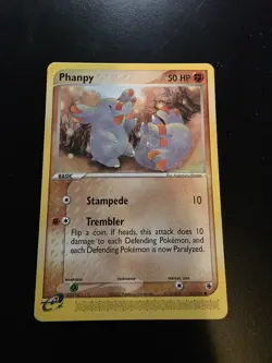 Phanpy 62/109 Ruby and Sapphire Pokemon Common Pokemon Card - LP - Image 1
