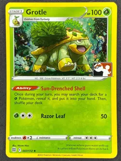 Pokemon Grotle Prize Pack Holo 007/172 BRS Brilliant Stars NM - Image 1