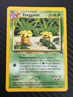 Pokemon TCG Exeggutor 13/18 Southern Islands Promo Rare Vintage LP - Image 1