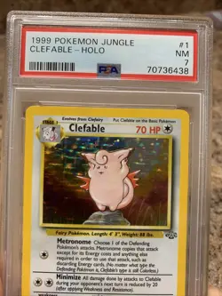 PSA 7 Clefable Holo Rare 1/64 Jungle Pokemon Card WOTC Near Mint Fresh Slab!!! - Image 1