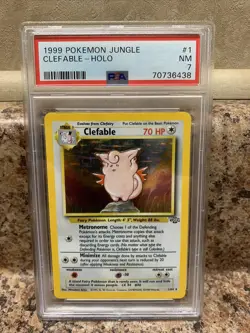PSA 7 Clefable Holo Rare 1/64 Jungle Pokemon Card WOTC Near Mint Fresh Slab!!! - Image 2