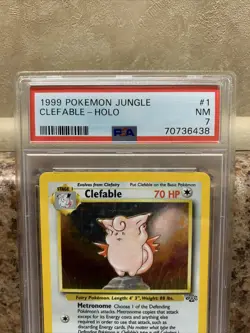 PSA 7 Clefable Holo Rare 1/64 Jungle Pokemon Card WOTC Near Mint Fresh Slab!!! - Image 3