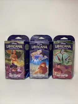 New Disney Lorcana Trading Card Game TCG First Chapter Starter Deck Set Lot of 3 - Image 1