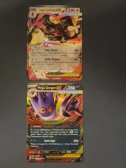 Mega Gengar ex 056/094 Phantasmal Flames Holo Mega Lopunny Ex 084/094 2 Card Lot - Image 1