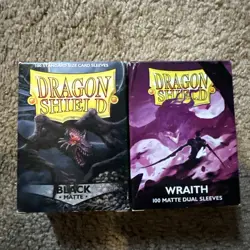 (200 Count) Dragon Shield Standard Size Card Sleeves - BLACK MATTE & WRAITH - Image 1