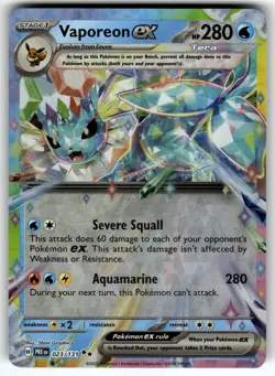 Vaporeon ex - 023/131 SV: Prismatic Evolutions NM Pokemon Card TCG - Image 1