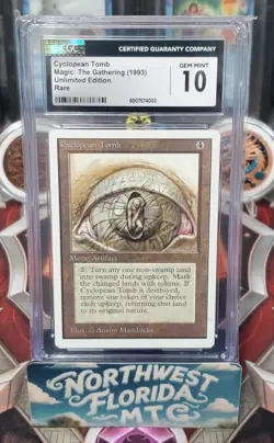 Graded MTG Card - CGC Gem Mint 10 - Unlimited - Cyclopean Tomb (Reserve List) - Image 1