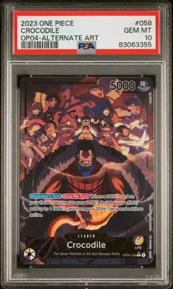 One Piece Card Game - Kingdoms of Intrigue -Crocodile OP04-058 Leader Alt Art - Image 1